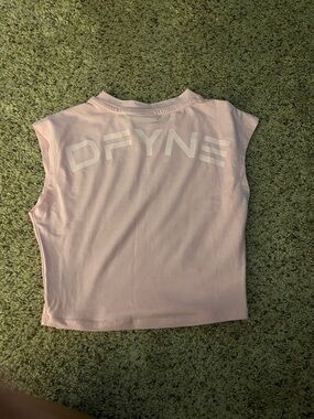 DFYNE Women's Light Pink Sleeveless Logo Crop Top